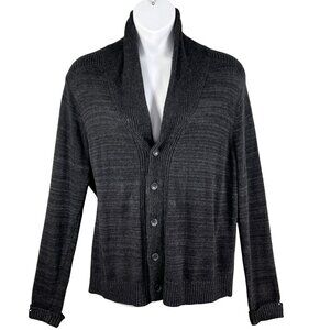 Treasure & Bond Mens XL Shawl Collar Cardigan Black Caviar Marl Quiet Luxury